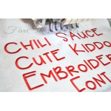 Chili Sauce Embroidery Font