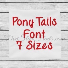 Pony Tails Embroidery Font