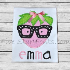 Adorkable Hipster Strawberry Applique