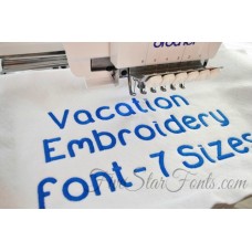 Vacation Embroidery Font