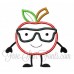 Apple Cutie in Glasses Applique 