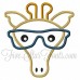 Cool Hipster Giraffe in Glasses Applique 