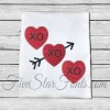 XO XO Hearts Valentine Applique 