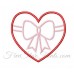 Heart with Bow Valentine Applique 