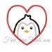 Penguin Heart Applique 
