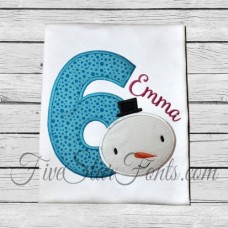 Snowman Applique Birthday Numbers 