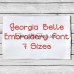 Georgia Belle Embroidery Font