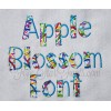 Apple Blossom Applique Font Quick Bean Stitch