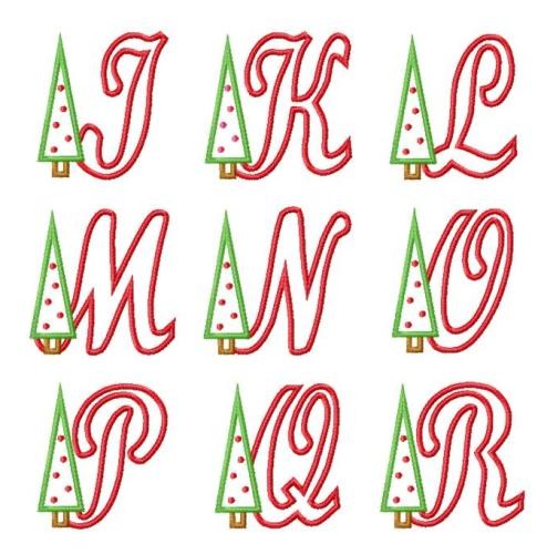 christmas tree applique font christmas tree applique font