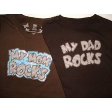 Exclusive MY DAD ROCKS-MY MOM ROCKS Double Applique Pair
