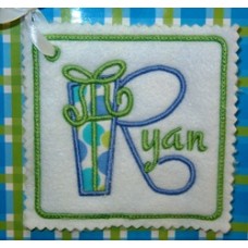 Gift Box Applique Font - BONUS Gift Tag!