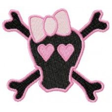 Pink Skulls Applique + Embroidery Designs Teen Goth