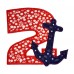 Anchor Birthday Numbers Applique