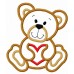 Valentine Heart Bear Applique