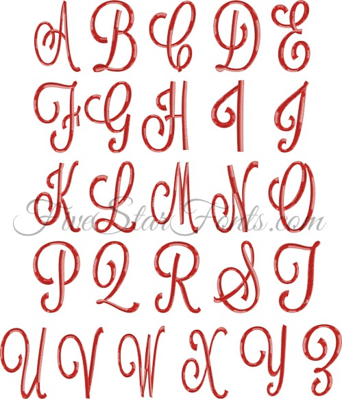 Pop Machine Embroidery Font Monogram Alphabet Monogram 