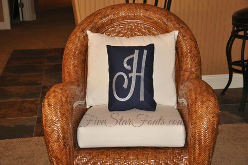 Large Monogram Applique Pillow Cover-embroidered 