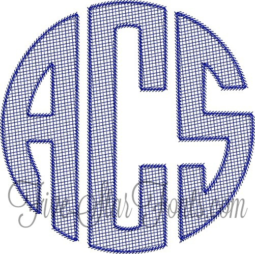 Leafy Outline Monogram Circle