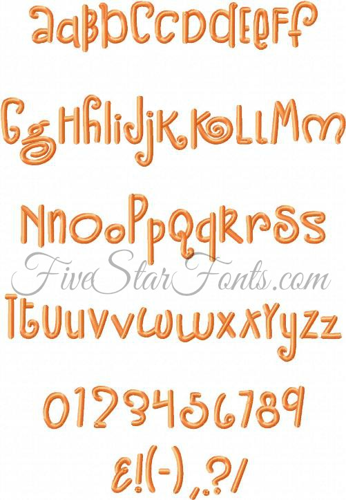 Star Font Embroidery Font