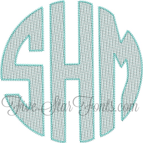 Leafy Outline Monogram Circle