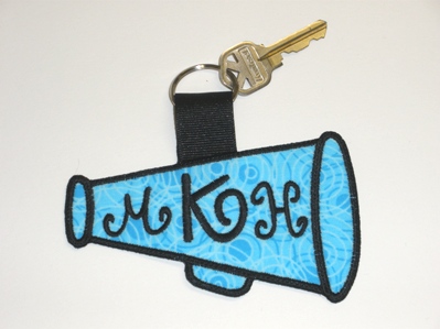 Sparkling Blue Cheer Megaphone Keychain