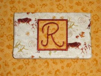 5x7 Hoop - Quilted Monogram Checkbook Cover