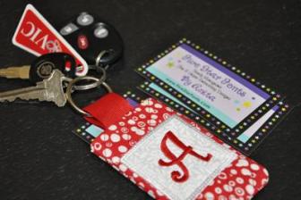 4x4 Quilted Monogram Pocket Keychain