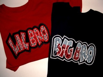 Exclusive BIG AND LIL BRO Double Applique-5 Sizes