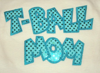Exclusive T-Ball MOM Double Applique-5 Sizes