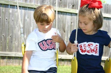 Exclusive USA Double Applique - 5 sizes!