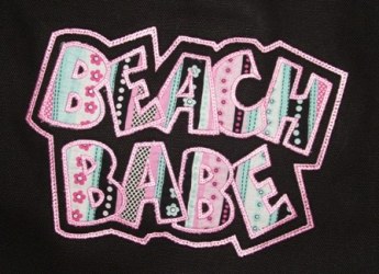 Exclusive BEACH BABE Double Applique - 5 sizes!