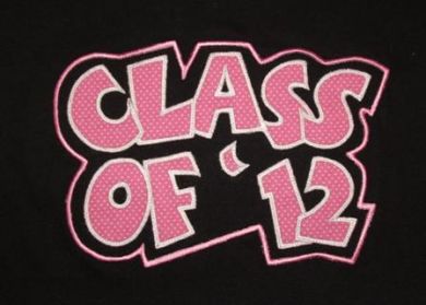 Exclusive Class of '12 Double Applique-5 Sizes