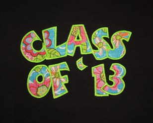 Exclusive Class of '13 Double Applique-5 Sizes