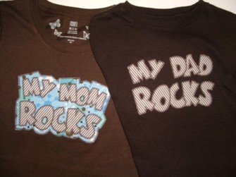 Exclusive MY DAD ROCKS-MY MOM ROCKS Double Applique Pair - 5 sizes!