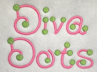 DIVA DOTS Embroidery Font - 5 sizes