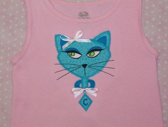 Diva Kitty Applique with Monogram Font 4x4-5x7!