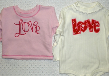 Double Love Applique Set