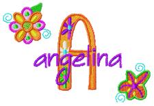 Funky, Groovy, Hippy Flowers - Monogram Font 40 - Both Fill & Applique Versions!