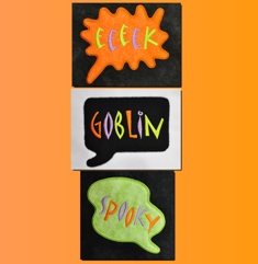 Halloween Talkie Bubble Appliques
