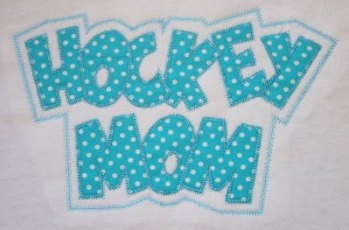 Exclusive HOCKEY MOM Double Applique - 5 sizes!