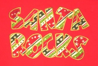 Exclusive SANTA ROCKS Double Applique - 5 sizes!