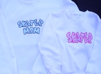 Exclusive SKATER & SKATER MOM Double Applique-5 Sizes