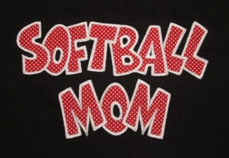 Exclusive SOFTBALL MOM Double Applique - 5 sizes!