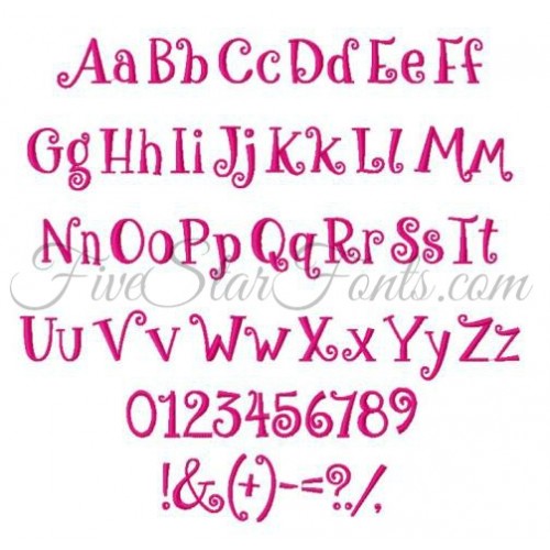 Tickled Pink Embroidery Font