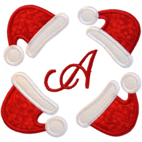 Santa Hat Circle Monogram Christmas Font