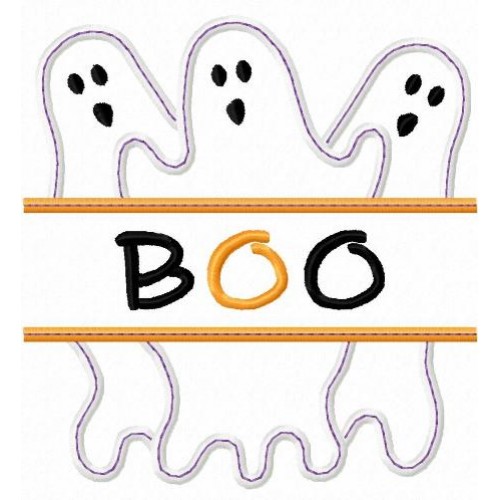 The Boo Crew Ghost Applique Embroidery Design INSTANT