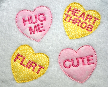 FREE Candy Hearts Applique Designs